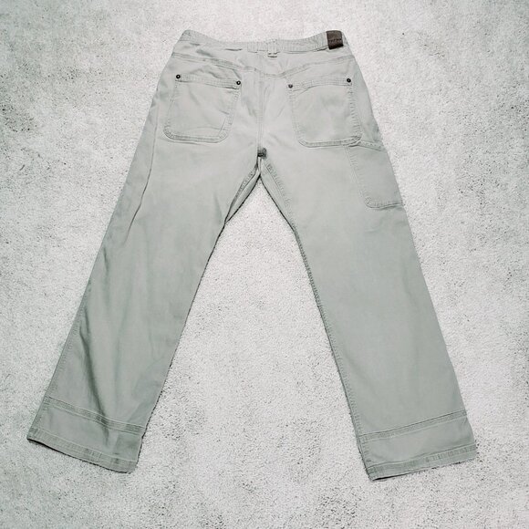 Prana Breathe Pants Men 32x30 Beige Straight Stretch Carpenter Utility Hiking - Picture 2 of 9